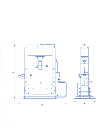 Presse électrohydraulique d atelier OMCN 162 50 Tonnes Équipements 24