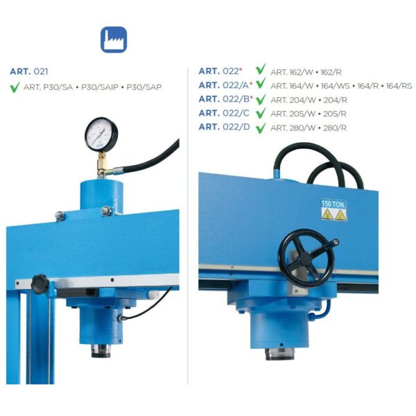 9955 P30SA 10 <strong>Presse hydraulique d'atelier manuelle, OMCN P30/SA</strong> <strong>Capacité de 30 tonnes.</strong>