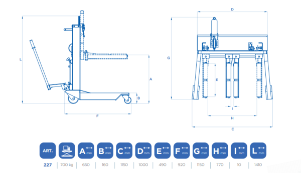 OMCN 227 2.EMEPHOTO <strong>Aide au montage de roue de Camion, Bus OMCN 227, capacité de levage 700 Kg</strong>