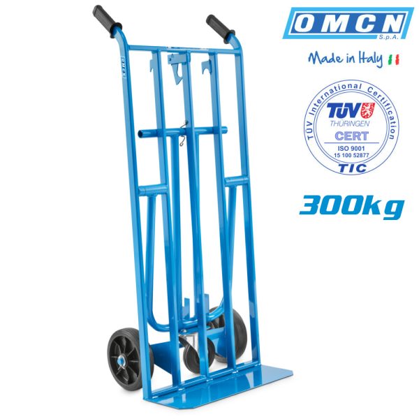 OMCN092 3 <strong>Diable de l'OMCN avec une capacité de charge de 300 kg.</strong> <strong>Complètement rabattable.</strong>