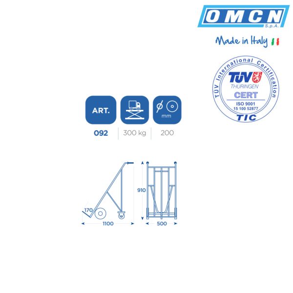 OMCN092 5 <strong>Diable de l'OMCN avec une capacité de charge de 300 kg.</strong> <strong>Complètement rabattable.</strong>