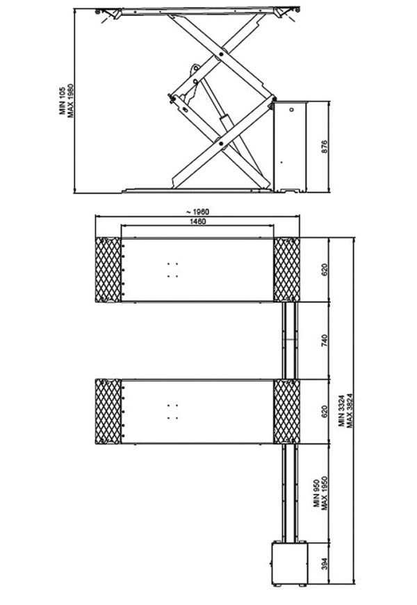 Pont élévateur éléctrohydraulique à double ciseaux Zavagli Santi Eurolift Z-25