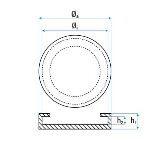 Tampon dorigine Ravaglioli O125mm schema <strong>Tampon en <span class="">caoutchouc </span>pour ponts élévateurs Ravaglioli Ø100x20mm Version renforcée</strong>  