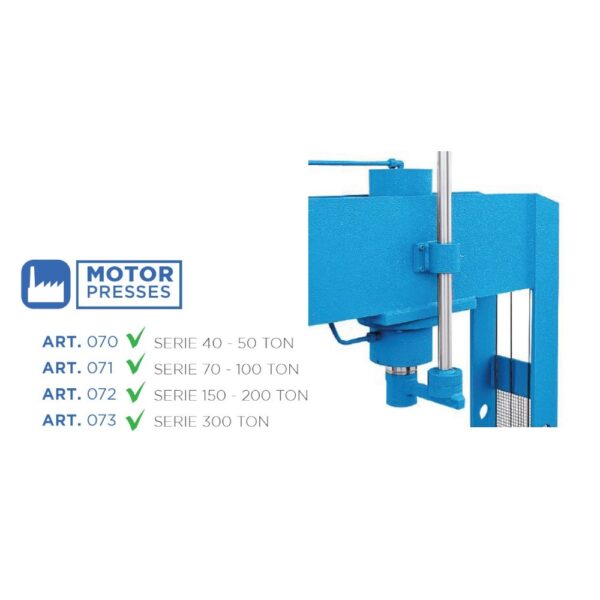 9955 161 W 9 <strong>Presse électrohydraulique d'atelier, OMCN 161/W</strong> <strong>Capacité de 40 tonnes.</strong>