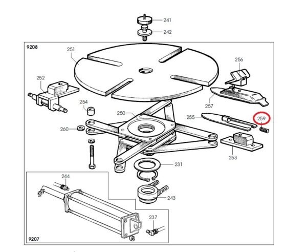 900438226 <strong>Ressort pour protection des griffes de serrage pour démonte-pneus Corghi A2019 RC, A2001S</strong>  