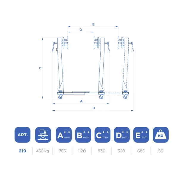 Support moteur OMCN 219 - 450 kg - Équipements-24