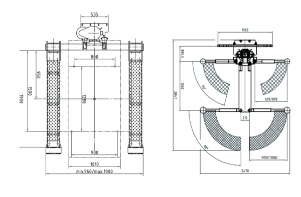 Pont elevateur mono colonne Consul 1.30 schema <strong>Pont élévateur mono-colonne Consul 1.30.</strong> <strong>Capacité de levage 3 tonnes.</strong> <strong>Adapté pour la carrosserie et le recyclage automobile.</strong> <strong>Fabriqué en Allemagne.</strong>