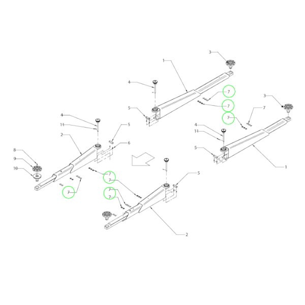 101191 2 <strong>Curseur pour pont élévateur Herrmann Ecolift 2.30</strong> <strong>32 pièces sont installées par pont élévateur</strong>  