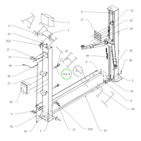 Electro-aimant pour cran de sécurité des ponts élévateurs à 2 colonnes ATH H3, HL3, HX3 et Comfort. Numéro de pièce de rechange original ATH-Heinl : HMR7410