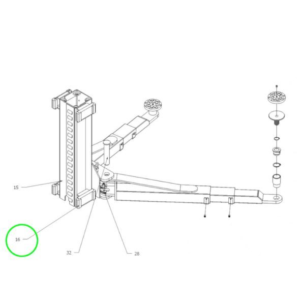 HGS2114 2 <strong>Patin coulissant pour ponts élévateurs à 2 colonnes ATH-Heinl H3, HL3, HX3</strong>