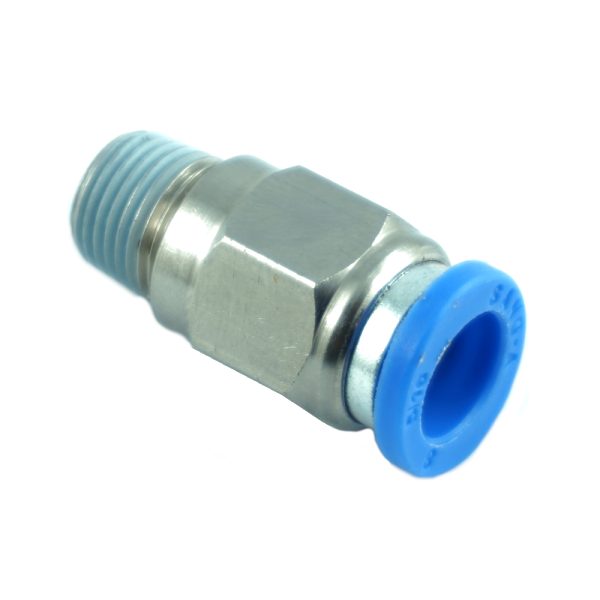 100 255 1 <strong>Connecteur pneumatique Ø10mm diamètre filetage extérieur R1/4 = 13,2 mm</strong>