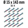 Kit de 16 chevilles d'ancrage pont Ravaglioli KPX - Ø15mmx143mm