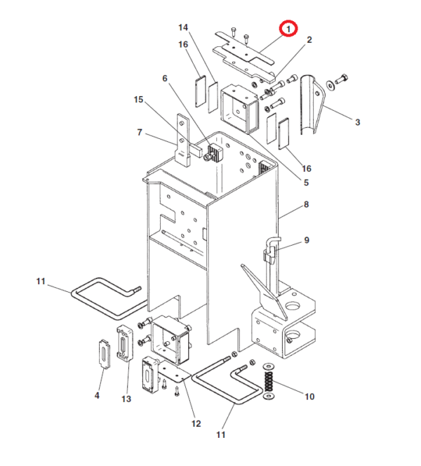 121KP233 2 <strong>Support de feutre de lubrification pour les ponts élévateurs Ravaglioli KPX, KPN, KPX, 212 et 232</strong>