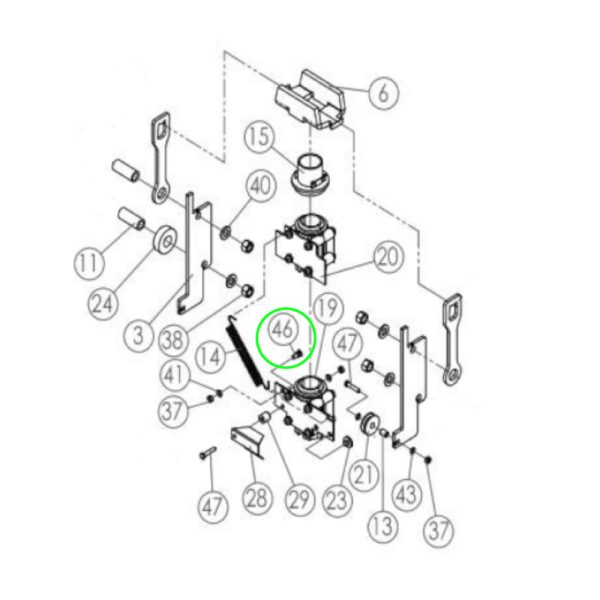 41 02 2 <strong>Vis de tension pour l'ajustement de hauteur des élévateurs à deux colonnes Zavagli Santi <span>Z-41, Z-42, Z-51 et Z-52</span></strong>