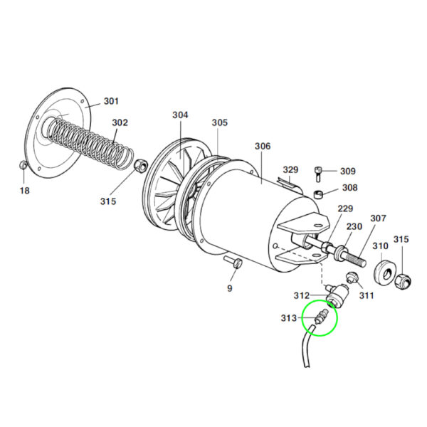 4205260 3 <strong>Cet embout fileté est installé sur le cylindre de démontage de votre machine à démonter les pneus (voir illustration)</strong>