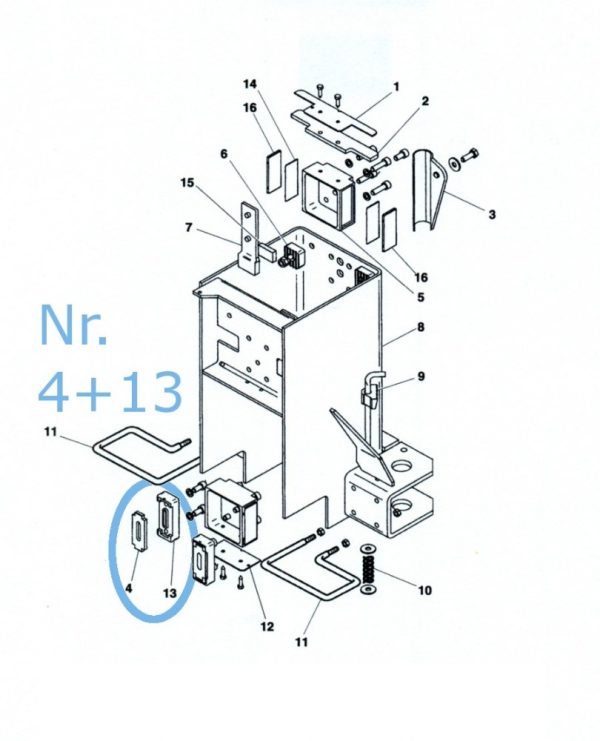 631 44 4 <strong>Patin guidage chariot en plastique pour ponts élévateurs Butler TOREK 32, 32P, 32PH, 33, 35, 40</strong>