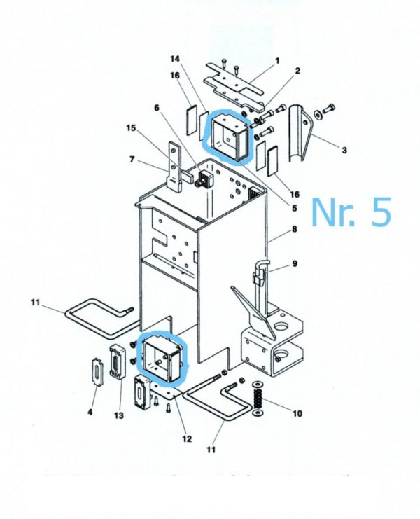 631 45 3 <strong>Bloc pour les pièces de glissement des ponts élévateurs Butler TOREK 32, 32P, 32PH, 33, 35, 40</strong>