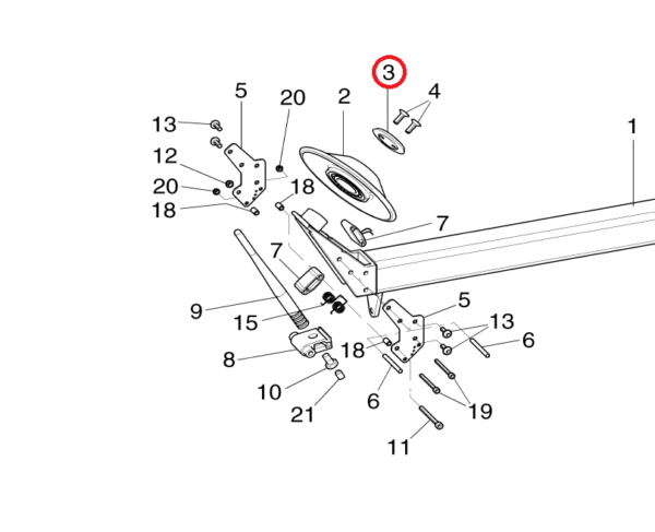 710010050 3 <strong>Disque de rouleau presseur pour démonte-pneus Ravaglioli G1180.30 Slim, G1200.34 Slim</strong>