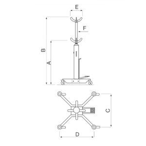 999 P10 10 <strong>Vérin de fosse hydraulique Mazzola P10, capacité  de levage 1000 kg</strong>