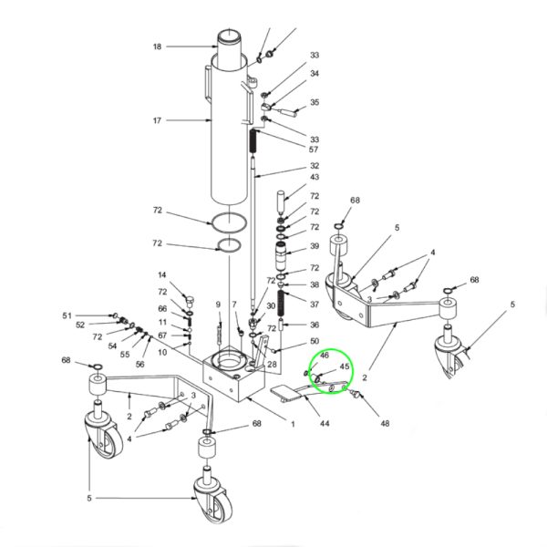 OMCAAAA001083 2 <strong>Entretoise pédale hydraulique de vérin de fosse OMCN SIF 2/73, SIF 7/73, SIF 8/73</strong>