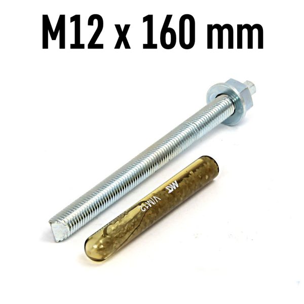 100 M12160 1 <strong>Cheville de scellement chimique haute résistance pour la fixation de ponts élévateurs - Ø12mmx160mm</strong>