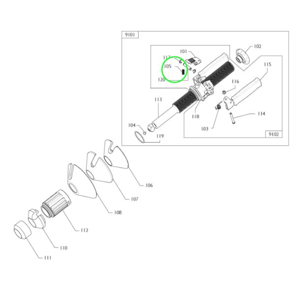 4 103675 2 <strong>Ressort sur la poignée pour les machines de montage de pneus Corghi Artiglio 50, 500, 5000</strong>