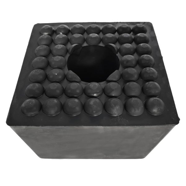 710 2 <strong>Bloc en Caoutchouc pour Ponts Élévateurs Slift haut : 120 x 120 mm, bas : 100 x 100 mm, hauteur : 80 mm</strong>