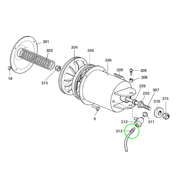 1486011 2 <strong>Raccord vissé droit pour démonte-pneus Hofmann Monty</strong> <strong>Pièce de rechange d'origine Hofmann!</strong>