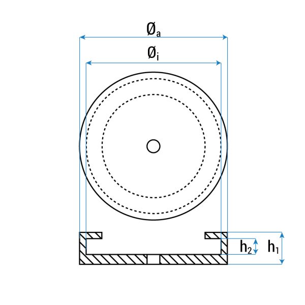 644 2 <strong>Tampon en caoutchouc pour ponts élévateurs Hofmann et Maha - renforcé Ø120x17mm</strong>