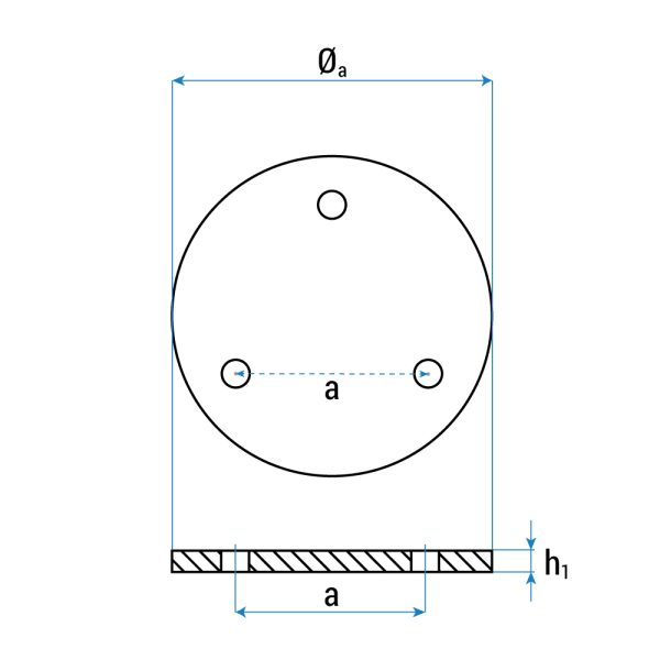 650 2 <strong>Tampon en caoutchouc pour pont élévateur Zippo.</strong> <strong>Dimensions : Ø150x15mm.</strong>