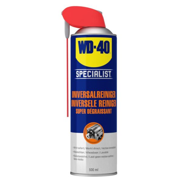 6655 102 0 <strong>WD-40® Specialist Dégraissant universel "Nettoyant à base de solvant" 500 ml</strong> <strong>Pour le nettoyage des métaux afin d'éliminer la graisse, l'huile, la saleté et la suie sans laisser de résidus.</strong>