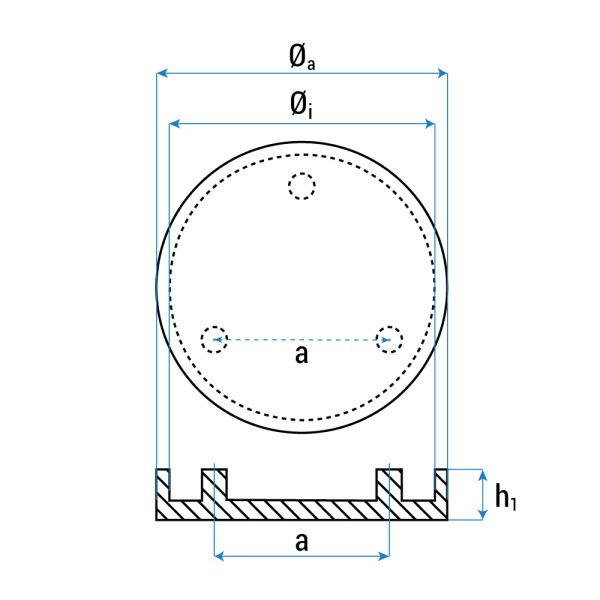 692 2 <strong>Tampon en caoutchouc pour ponts élévateurs Ravaglioli Ø146x26mm 3 Broches</strong>