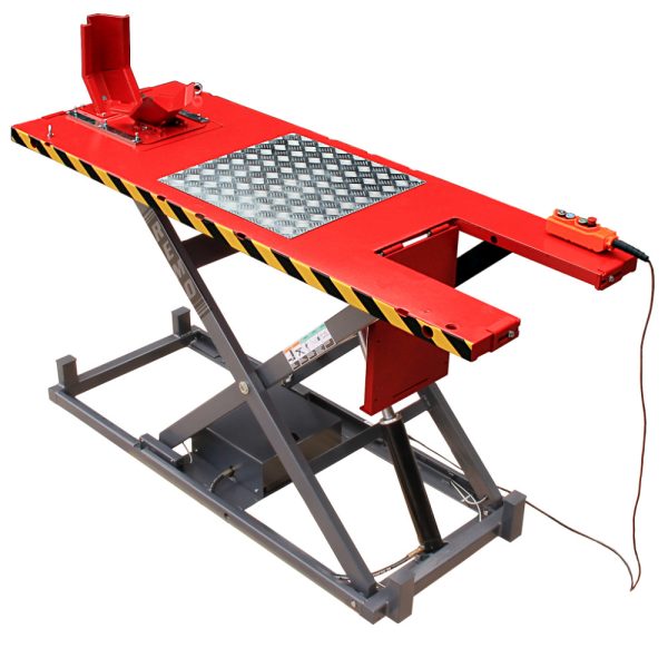 82 500 1 <strong>Table élévatrice</strong><strong> électro-hydrauliquen Moto TRUSTERS Powerlift 1000</strong><strong> Rouge</strong> <strong>Capacité de levage 1 tonne.</strong>