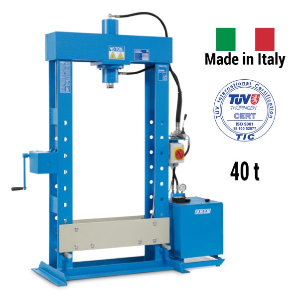 9955 161 W 0 <strong>Presse électrohydraulique d'atelier, OMCN 161/W</strong> <strong>Capacité de 40 tonnes.</strong>