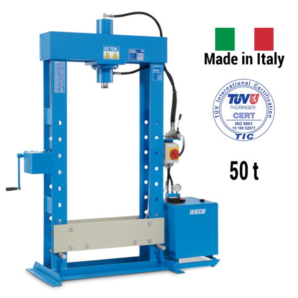 9955 162 W 0 <strong>Presse électrohydraulique d'atelier, OMCN 162/W</strong> <strong>Capacité de 50 tonnes.</strong>