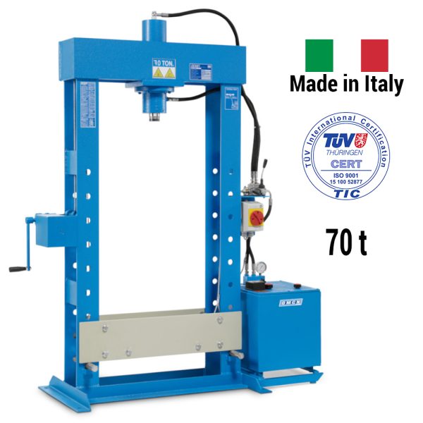 9955 163 W 0 <strong>Presse électrohydraulique d'atelier, OMCN 163/W</strong> <strong>Capacité de 70 tonnes.</strong>