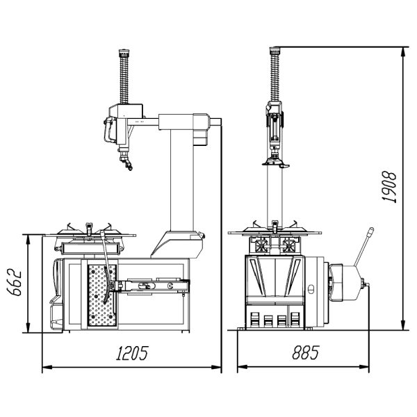 ATH M33 A24 6 <strong>Démonte-pneus ATH Heinl M33 avec pivot arrière pneumatique.</strong> <strong>Bras de montage auxiliaire ATH A24</strong> <strong>Jusqu'à 22" de serrage externe et 24" de serrage interne.</strong> <strong>Idéal pour les roues de voitures.</strong>