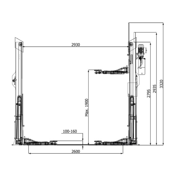 ATH 622400 7 <strong>Le Pure Lift 2.40A 230V est un pont élévateur hydraulique robuste conçu pour une utilisation intensive.</strong>