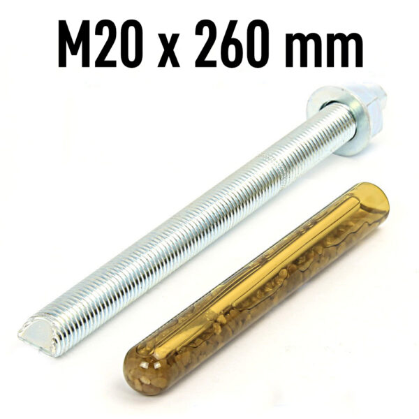 100 M20260 1 <strong>Cheville de scellement chimique haute résistance pour la fixation de ponts élévateurs - Ø20mmx260mm</strong>