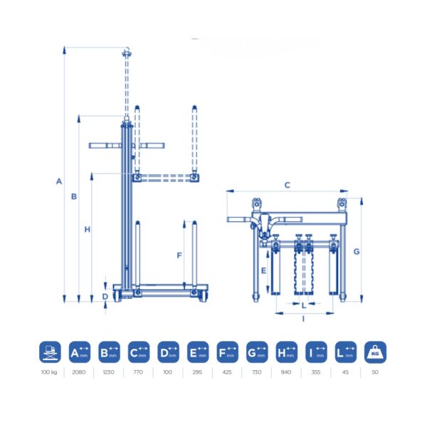 OMCN SIF XR 4 <b>Elévateur de roue OMCN SIF/XR / Elévateur de montage de roue</b>