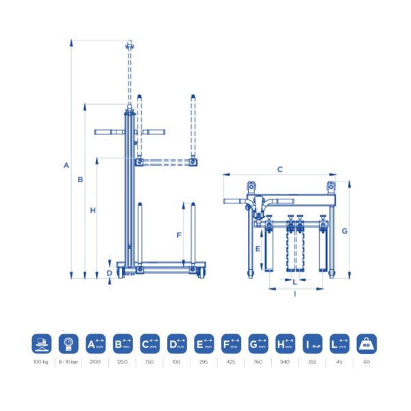 OMCN SIF XR IP 4 <b>Elévateur de roue OMCN SIF/XR IP / Elévateur de montage de roue</b>