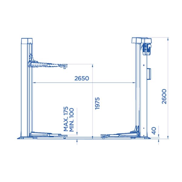 OMCN199DELTA 2 <strong>OMCN 199/DELTA - Pont élévateur à 2 colonnes avec cadre de base, 3500 kg, 400 V, qualité premium</strong>