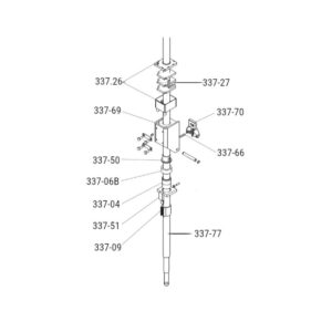 RAV 047298090 2 <strong>Vis sans fin complète pour le côté boîtier de commande des ponts élévateurs Ravaglioli KPS 305, 306 et 356</strong>