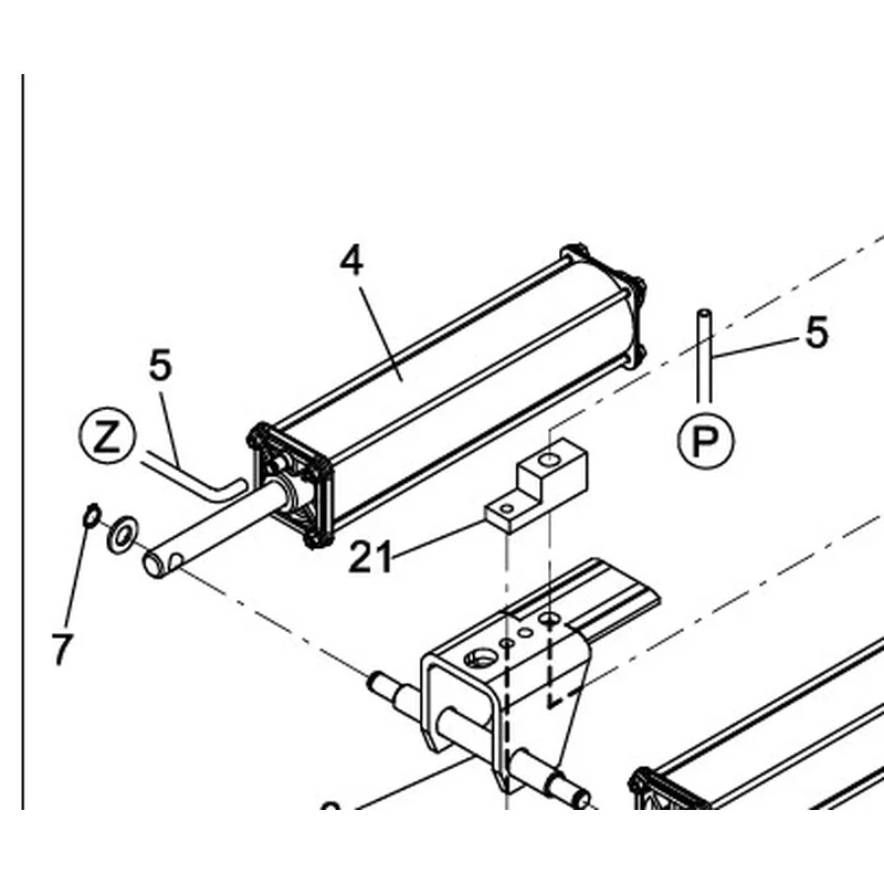 Vérin de serrage pour démonte-pneu Ravaglioli G7441.20 - G6441.20 - G7641.20 - G820NS20