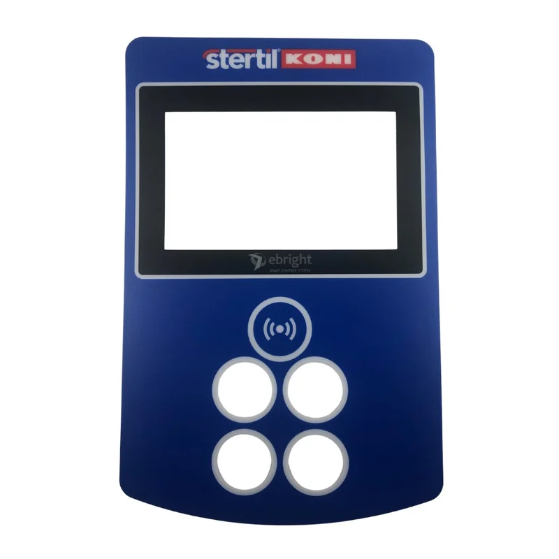 Autocollant bleu panneau de commande Stertil Koni - Référence 60700390